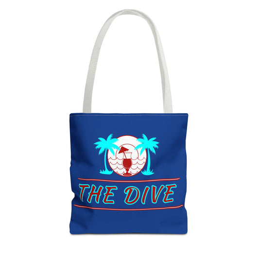 The Dive Beach Tote Bag — Retro Palm Tree Summer AOP Tote