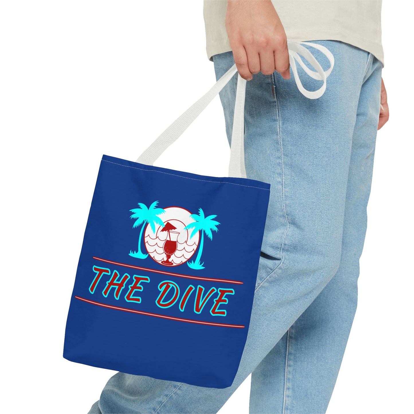 The Dive Beach Tote Bag — Retro Palm Tree Summer AOP Tote