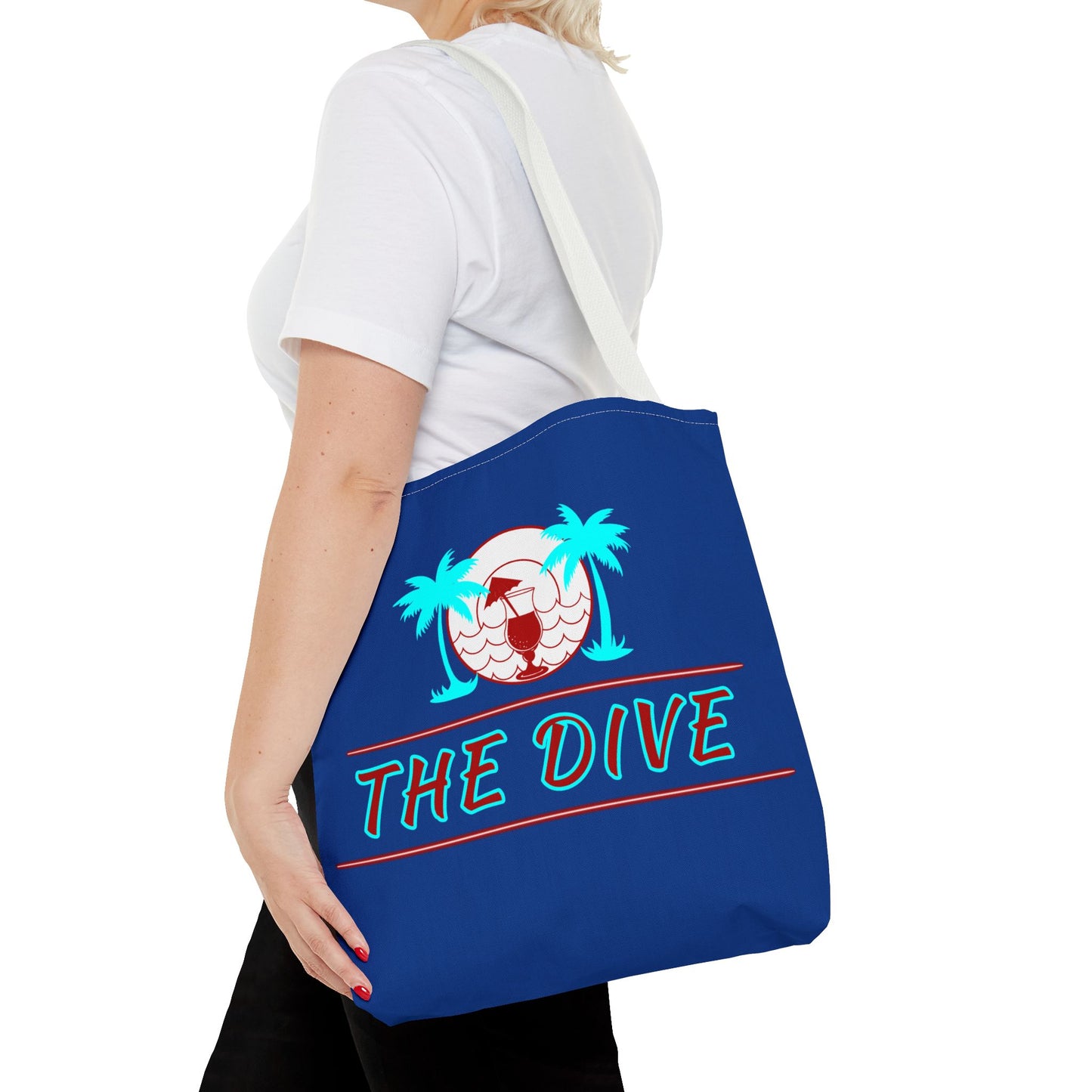 The Dive Beach Tote Bag — Retro Palm Tree Summer AOP Tote