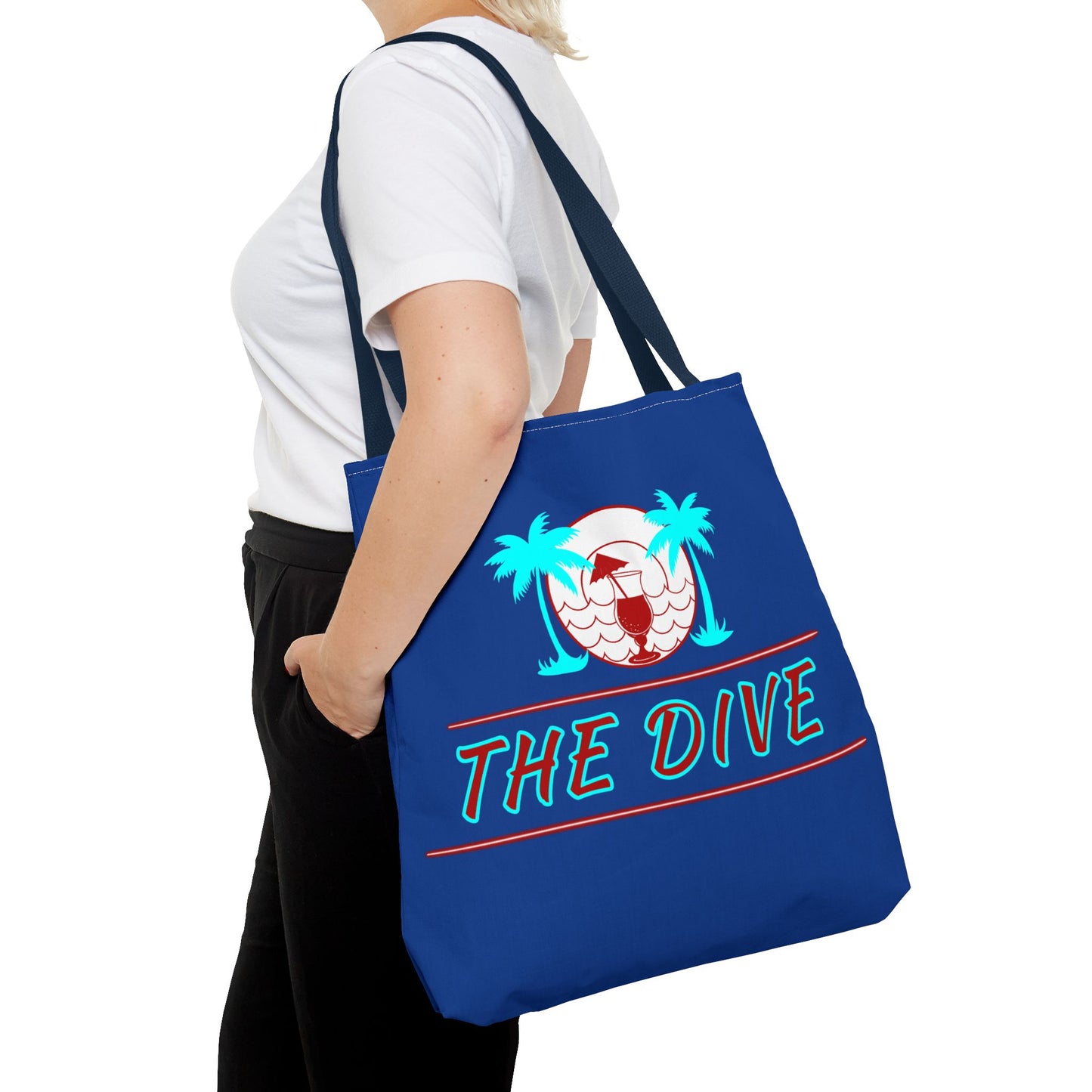 The Dive Beach Tote Bag — Retro Palm Tree Summer AOP Tote