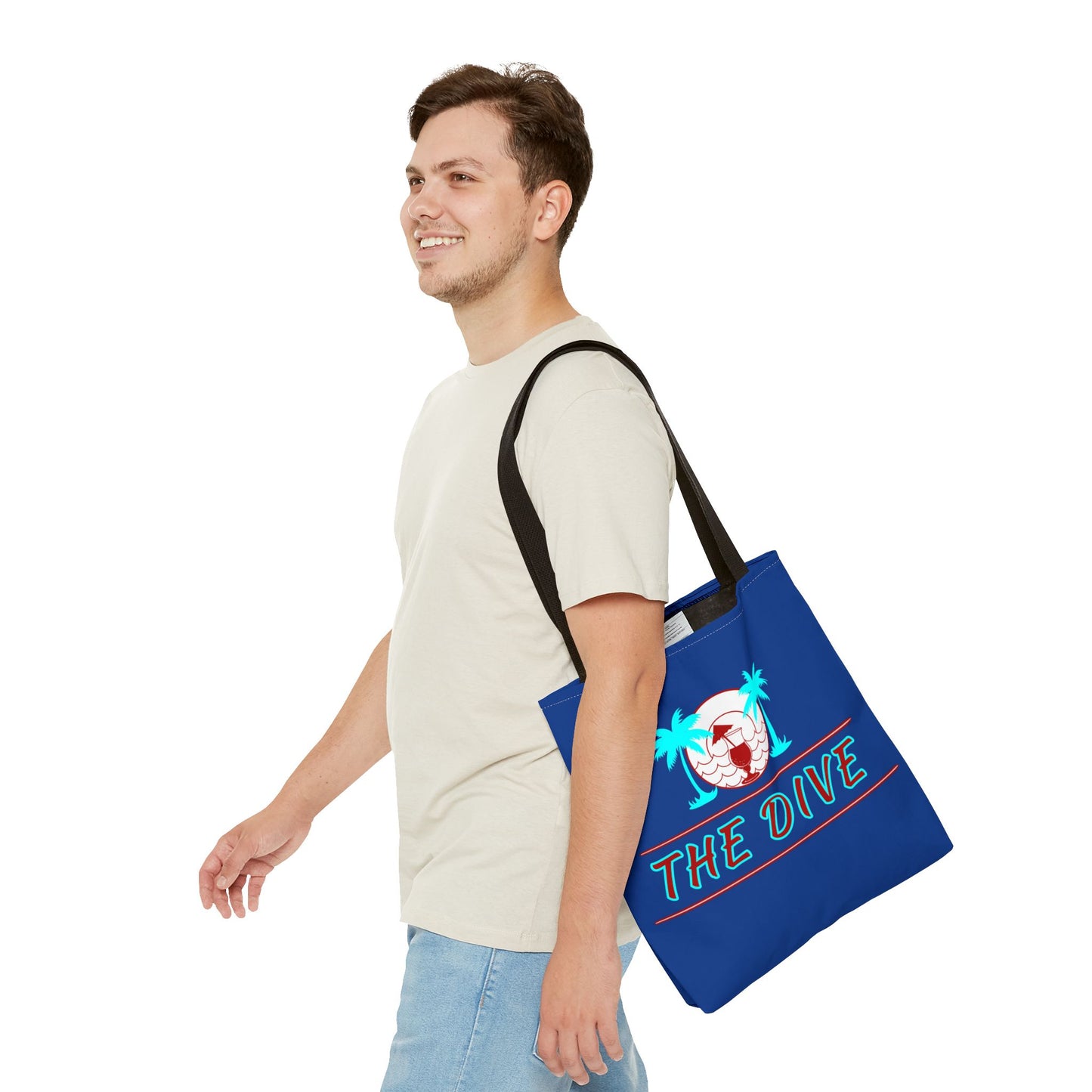The Dive Beach Tote Bag — Retro Palm Tree Summer AOP Tote
