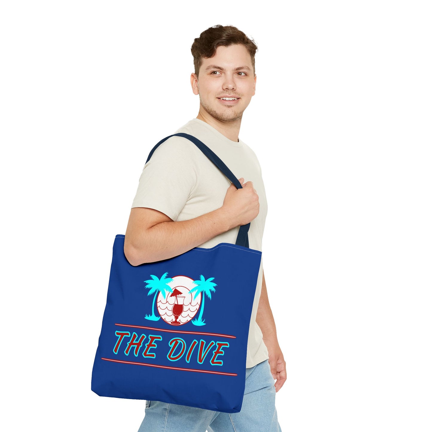 The Dive Beach Tote Bag — Retro Palm Tree Summer AOP Tote