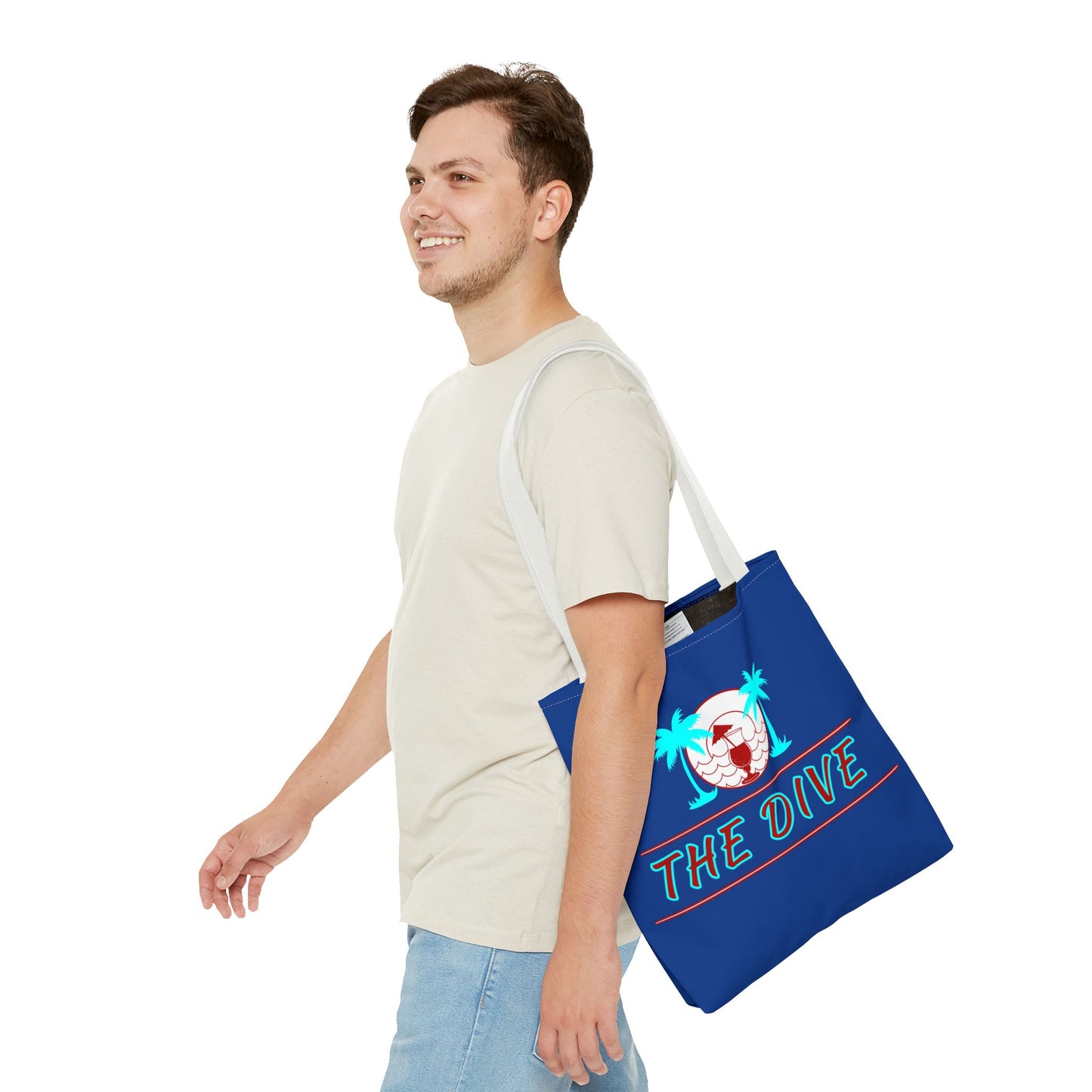 The Dive Beach Tote Bag — Retro Palm Tree Summer AOP Tote
