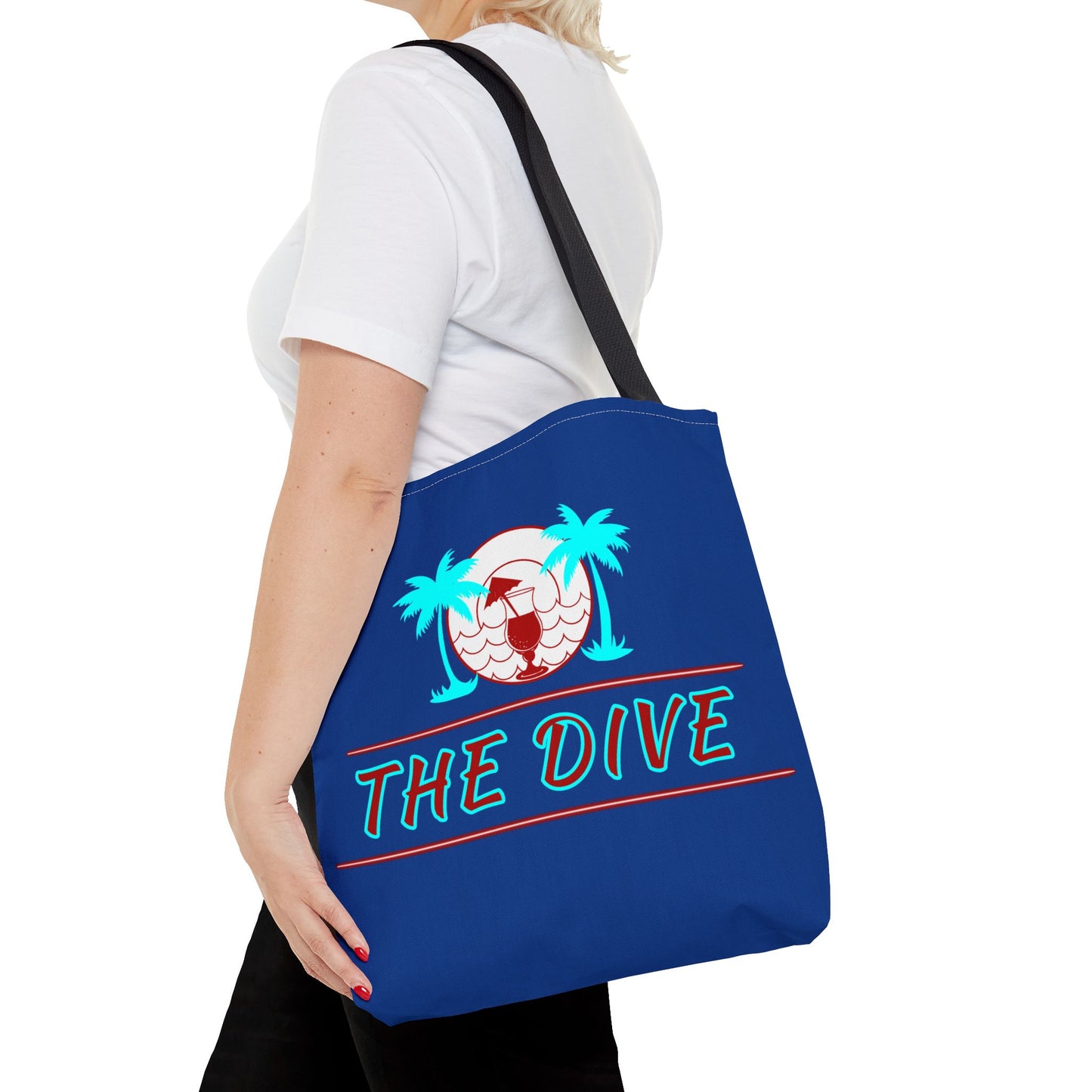 The Dive Beach Tote Bag — Retro Palm Tree Summer AOP Tote